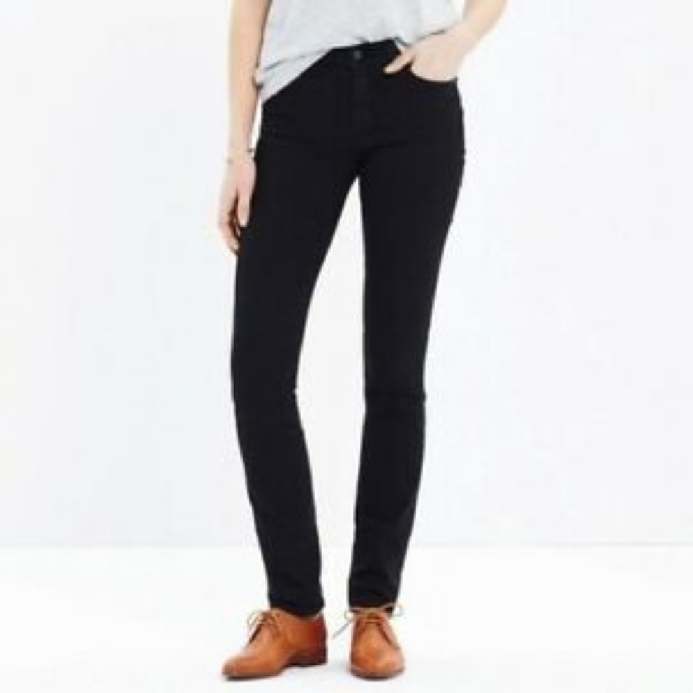 New Madewell alley straight black slim jeans 31  stretch
